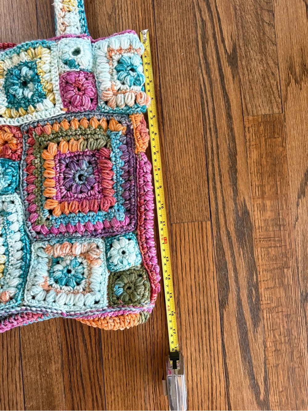 HANDMADE - Multicolor Crochet Square Patchwork Bag - Picture 7 of 8